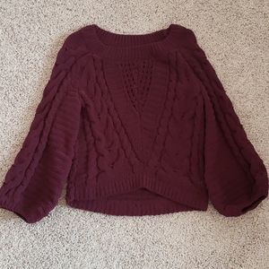Express Size Small Maroon Soft Sweater Top